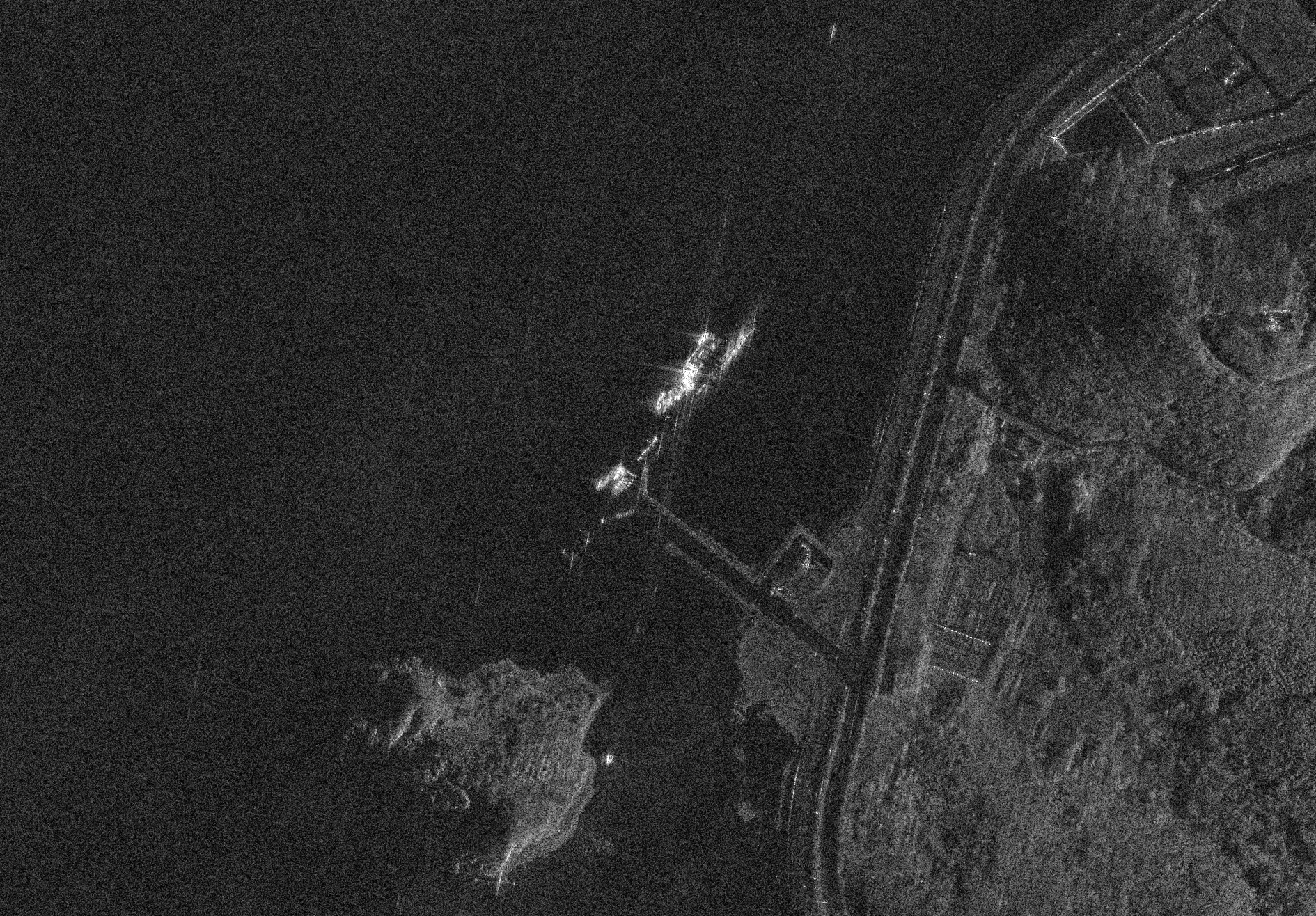 SAR imagery showing clear naval base